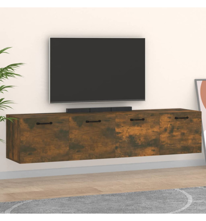 Armoires murales 2pcs Chêne fumé 60x36,5x35cm Bois d'ingénierie | Mobilier & Déco