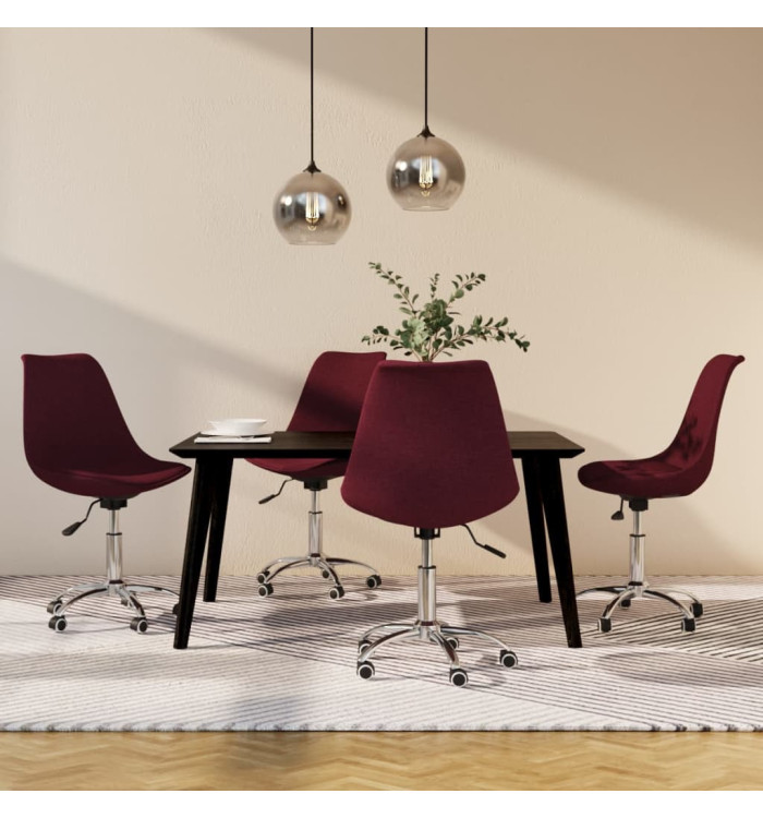 Chaises pivotantes à manger lot de 4 violet tissu | Mobilier & Déco