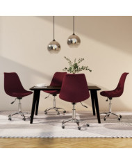 Chaises pivotantes à manger lot de 4 violet tissu | Mobilier & Déco