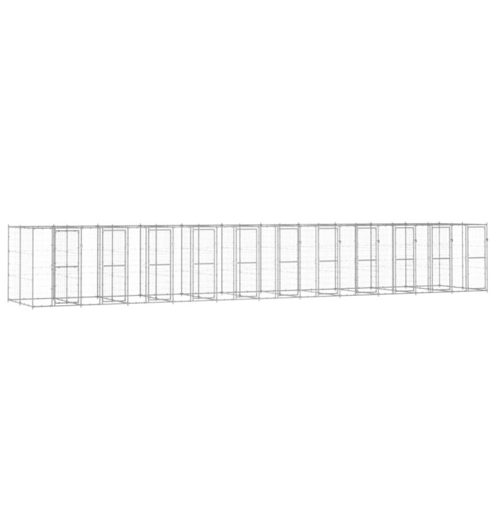 Chenil extérieur Acier galvanisé 26,62 m² | Mobilier & Déco