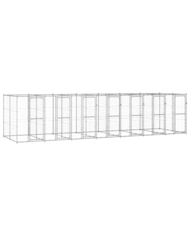 Chenil extérieur Acier galvanisé 16,94 m² | Mobilier & Déco