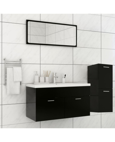 Ensemble de meubles de salle de bain Noir Aggloméré | Mobilier & Déco