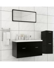 Ensemble de meubles de salle de bain Noir Aggloméré | Mobilier & Déco