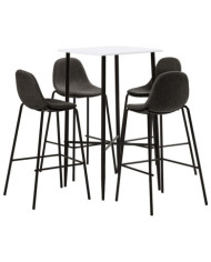 Ensemble de bar 5 pcs Tissu Gris foncé | Mobilier & Déco