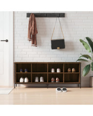 Armoire à chaussures chêne marron 131x35x50cm bois d'ingénierie | Mobilier & Déco