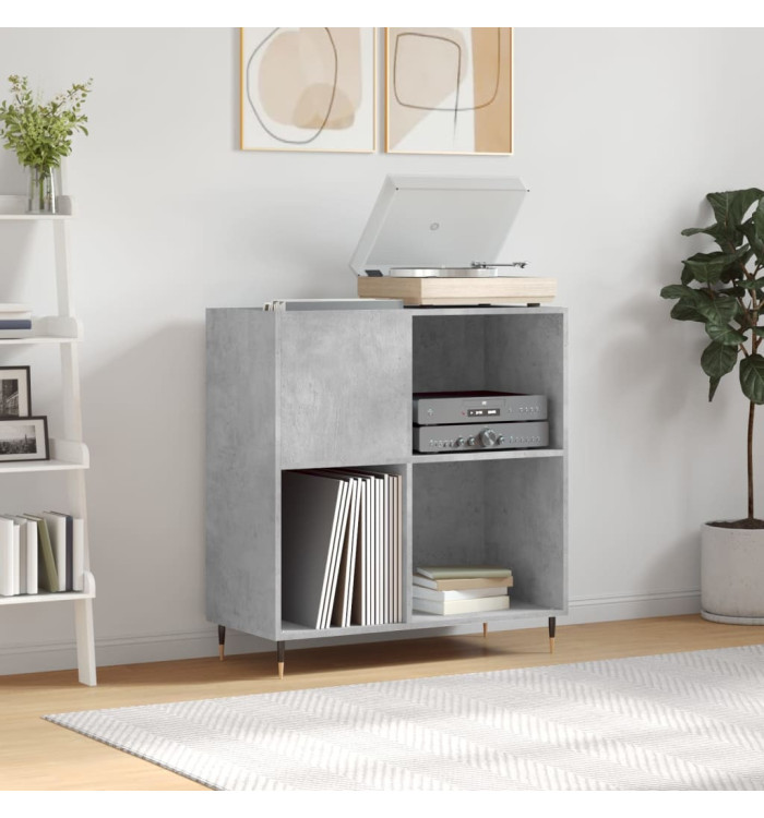 Armoire à disques gris béton 84,5x38x89 cm bois d'ingénierie | Mobilier & Déco
