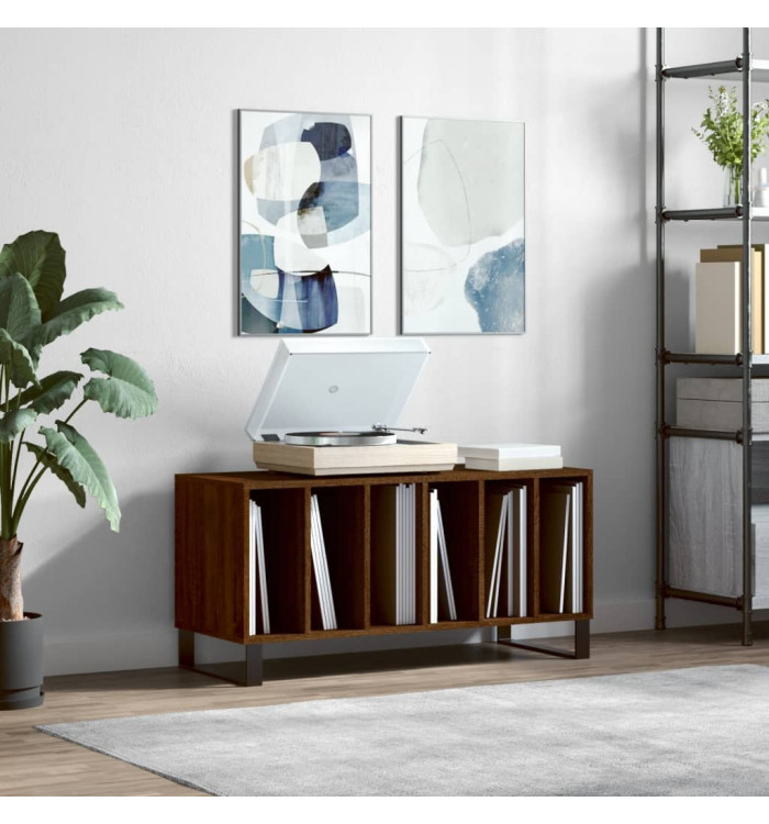 Armoire à disques chêne marron 100x38x48 cm bois d'ingénierie | Mobilier & Déco