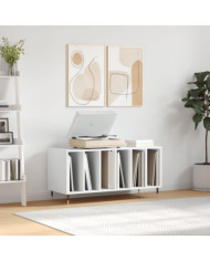 Armoire à disques blanc brillant 100x38x48 cm bois d'ingénierie | Mobilier & Déco