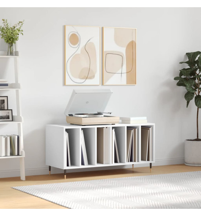 Armoire à disques blanc 100x38x48 cm bois d'ingénierie | Mobilier & Déco
