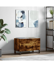 Armoire à disques chêne fumé 74,5x38x48 cm bois d'ingénierie | Mobilier & Déco