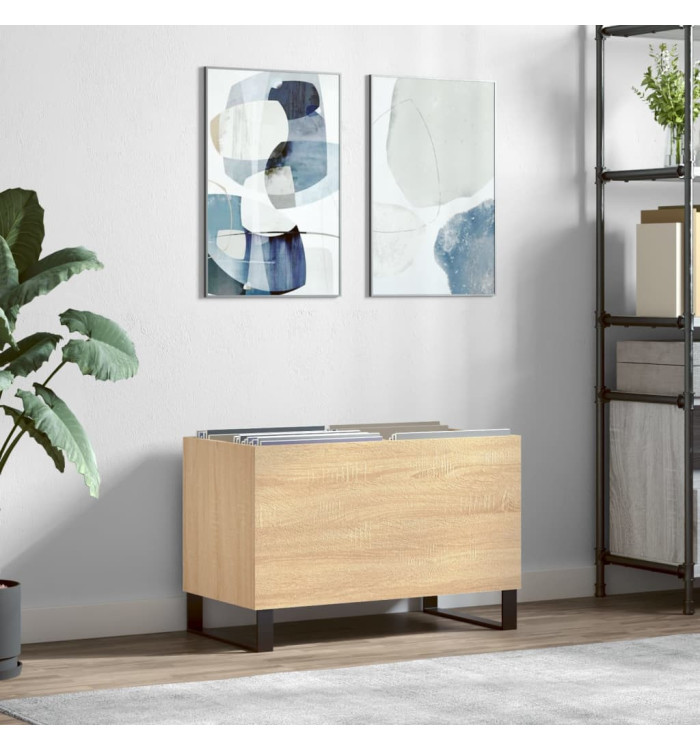 Armoire à disques chêne sonoma 74,5x38x48 cm bois d'ingénierie | Mobilier & Déco