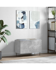 Armoire à disques gris béton 74,5x38x48 cm bois d'ingénierie | Mobilier & Déco