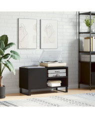 Armoire à disques noir 85x38x48 cm bois d'ingénierie | Mobilier & Déco