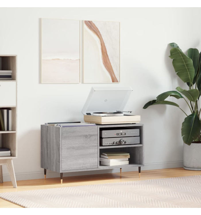 Armoire à disques sonoma gris 85x38x48 cm bois d'ingénierie | Mobilier & Déco