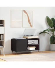 Armoire à disques noir 85x38x48 cm bois d'ingénierie | Mobilier & Déco