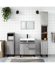 Armoire de bain sonoma gris 65x33x60 cm bois d'ingénierie | Mobilier & Déco