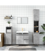 Armoire de salle de bain gris béton 30x30x190 cm | Mobilier & Déco