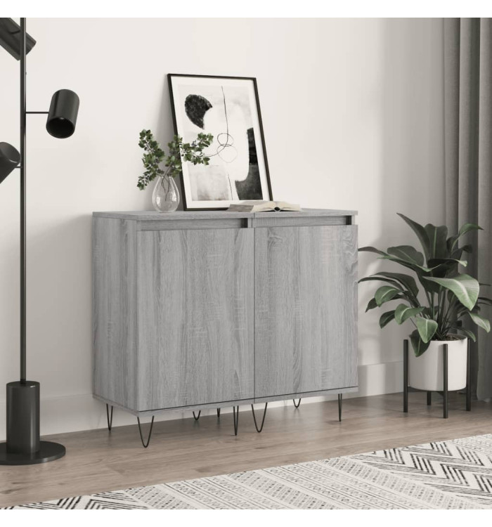 Buffets 2 pcs sonoma gris 40x35x70 cm bois d'ingénierie | Mobilier & Déco