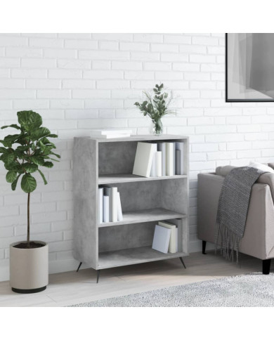 Bibliothèque gris béton 69,5x32,5x90 cm bois d'ingénierie | Mobilier & Déco