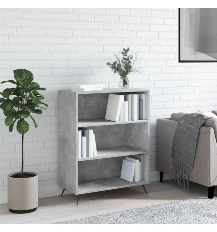 Bibliothèque gris béton 69,5x32,5x90 cm bois d'ingénierie | Mobilier & Déco