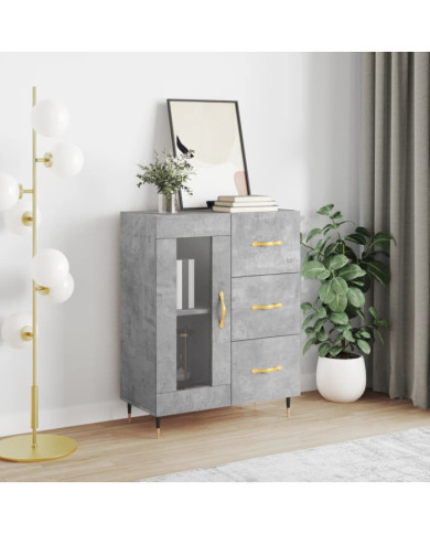 Buffet gris béton 69,5x34x90 cm bois d'ingénierie | Mobilier & Déco