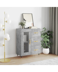 Buffet gris béton 69,5x34x90 cm bois d'ingénierie | Mobilier & Déco