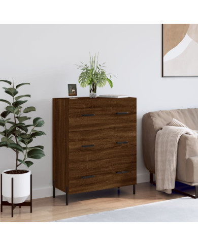 Buffet chêne marron 69,5x34x90 cm bois d'ingénierie | Mobilier & Déco