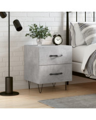 Table de chevet gris béton 40x35x47,5 cm bois d’ingénierie | Mobilier & Déco