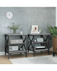 Tables d'appoint 2 pcs Sonoma gris 40x42x50 cm Bois ingénierie | Mobilier & Déco