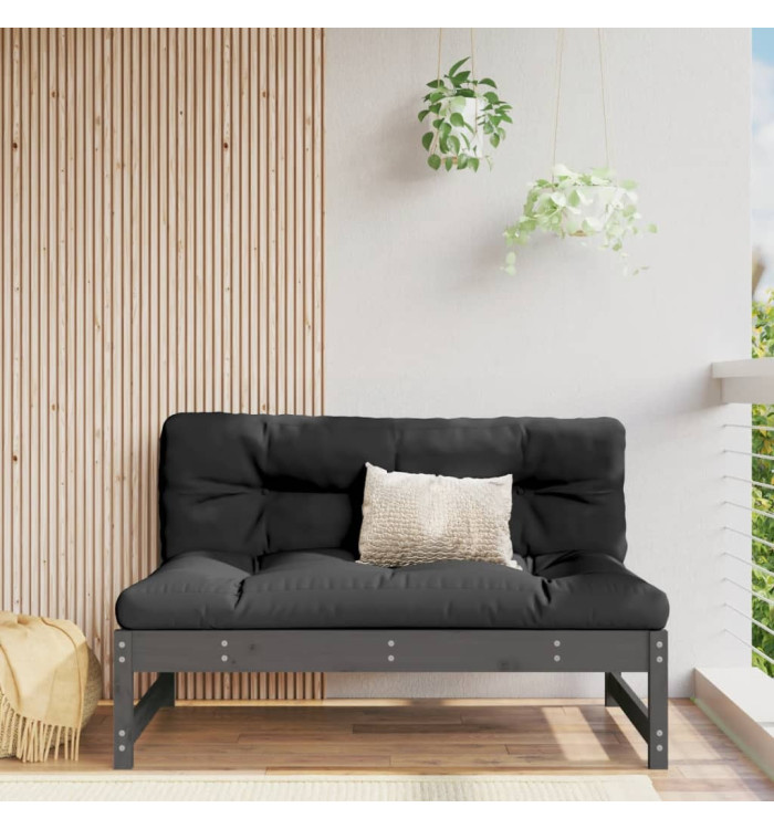 Canapé central 120x80 cm gris bois de pin massif | Mobilier & Déco