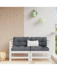 Canapés d'angle avec coussins 2 pcs blanc bois de pin massif | Mobilier & Déco