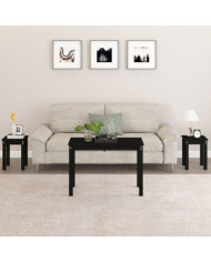 Tables gigognes 3 pcs Noir Bois de pin massif | Mobilier & Déco