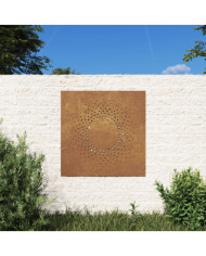 Décoration murale jardin 55x55 cm acier corten design du soleil | Mobilier & Déco