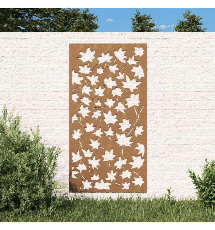 Décoration murale jardin 105x55 cm acier corten design feuille | Mobilier & Déco