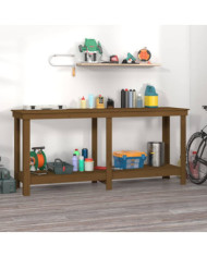 Banc de travail Marron miel 180x50x80 cm Bois de pin massif | Mobilier & Déco