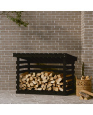 Support pour bois de chauffage Noir 108x73x79 cm Bois de pin | Mobilier & Déco