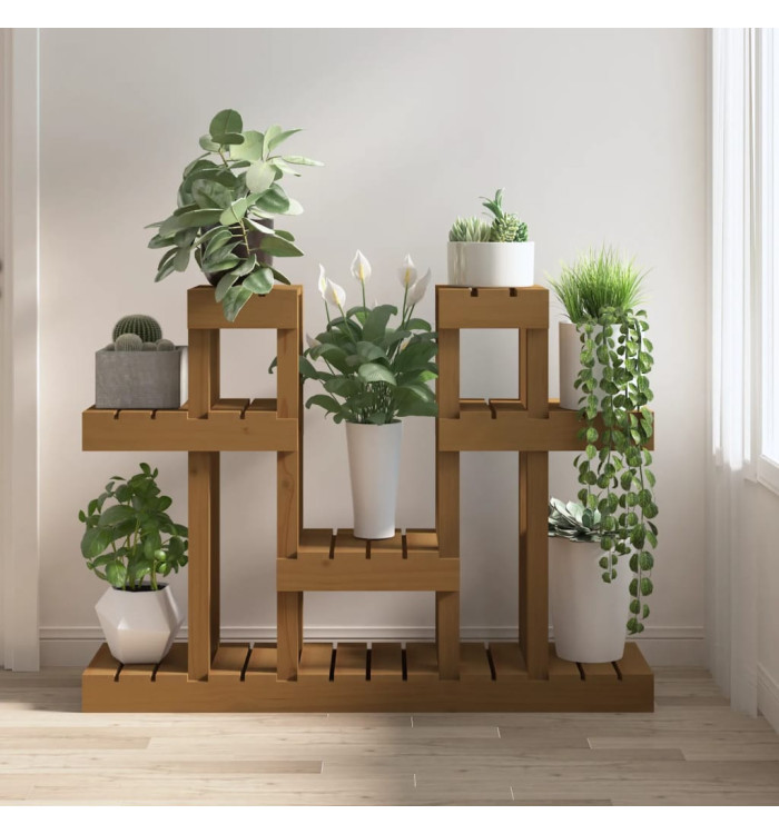 Support à plantes Marron miel 104,5x25x77,5 cm Bois massif pin | Mobilier & Déco