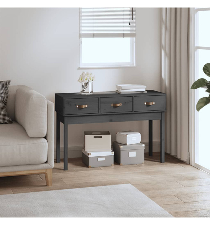 Table console Gris 114x40x75 cm Bois massif de pin | Mobilier & Déco