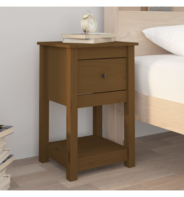 Table de chevet Marron miel 40x35x61,5 cm Bois de pin solide | Mobilier & Déco