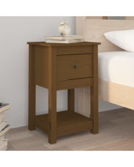 Table de chevet Marron miel 40x35x61,5 cm Bois de pin solide | Mobilier & Déco