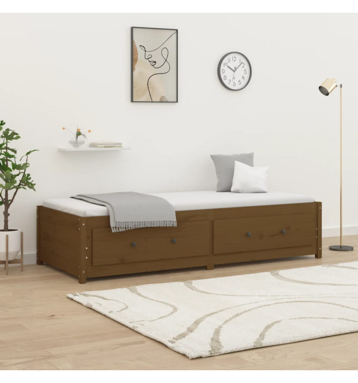 Lit de jour sans matelas marron miel 90x190 cm bois pin massif | Mobilier & Déco