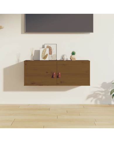 Armoire murale Marron miel 80x30x30 cm Bois de pin massif | Mobilier & Déco