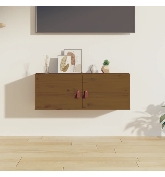 Armoire murale Marron miel 80x30x30 cm Bois de pin massif | Mobilier & Déco