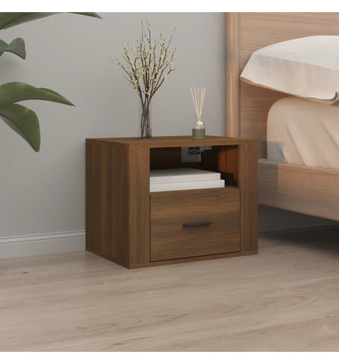 Table de chevet murale Chêne marron 50x36x40 cm | Mobilier & Déco