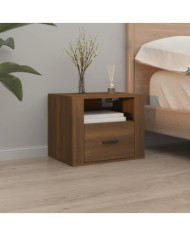 Table de chevet murale Chêne marron 50x36x40 cm | Mobilier & Déco