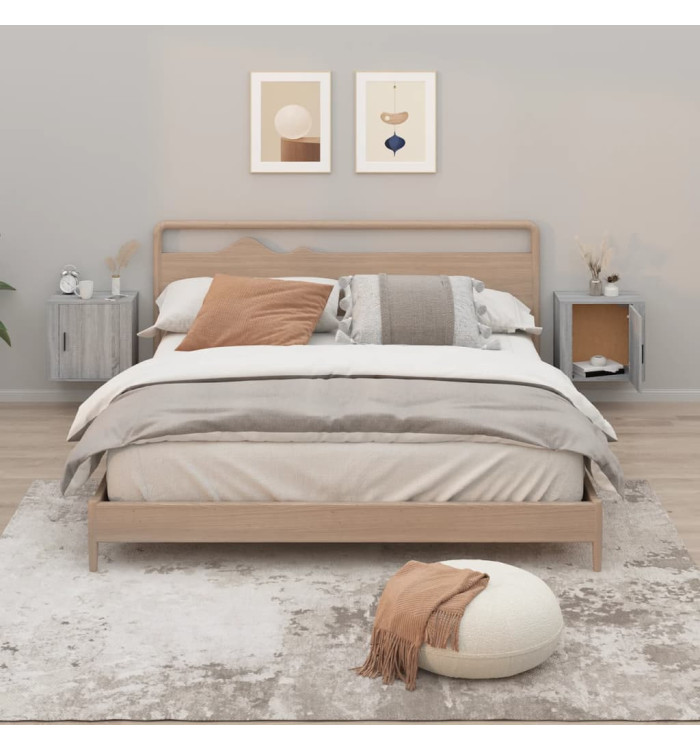 Tables de chevet murales 2 pcs Sonoma gris 50x30x47 cm | Mobilier & Déco