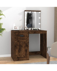 Coiffeuse avec LED chêne fumé 90x50x132,5 cm bois d'ingénierie | Mobilier & Déco