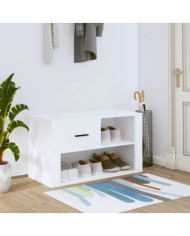 Armoire à chaussures Blanc 80x35x45 cm Bois d'ingénierie | Mobilier & Déco