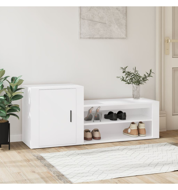 Armoire à chaussures Blanc 130x35x54 cm Bois d'ingénierie | Mobilier & Déco