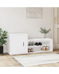 Armoire à chaussures Blanc 130x35x54 cm Bois d'ingénierie | Mobilier & Déco